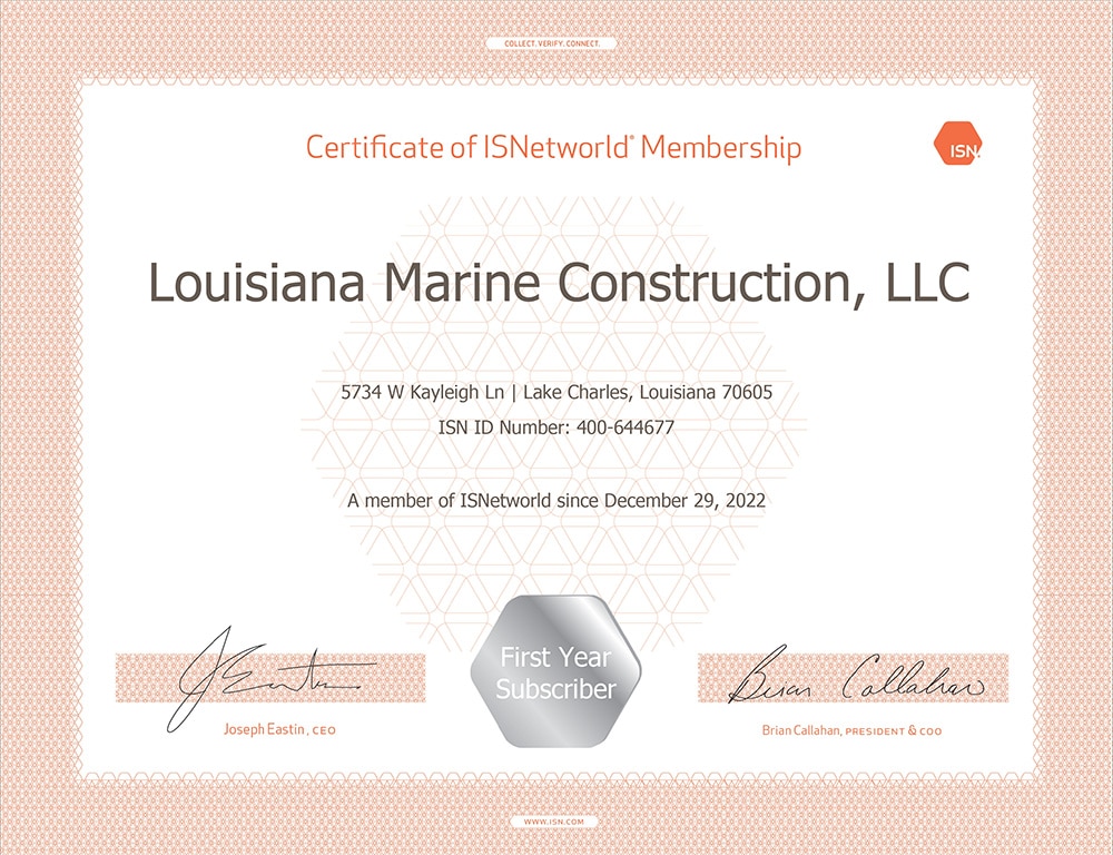Certificate of membership ISN